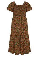 YOURS Plus Size Black Shirred Floral Maxi Dress | Yours Clothing 5