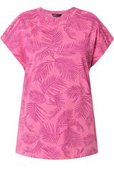 YOURS Curve Pink Palm Tree Trim Detail T-Shirt