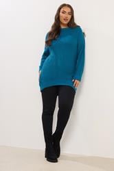 YOURS Plus Size Dark Blue Essential Knitted Jumper | Yours Clothing 1