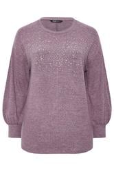 YOURS Curve Pink Studded Jumper
