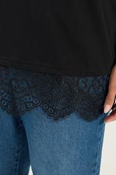 YOURS Plus Size Black Lace T-Shirt | Yours Clothing 4