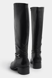 LTS Black Metal Trim Knee High Riding Boots | Long Tall Sally 4
