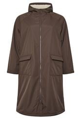 YOURS Curve Chocolate Brown Waterproof Fleece Lined Changing Robe