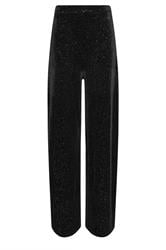 LTS Tall Black Velvet Glitter Wide Leg Trousers | Long Tall Sally  5