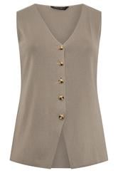 EVANS Curve Taupe Knitted Waistcoat