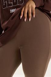 YOURS Plus Size Brown Ribbed Leggings | Yours Clothing 4