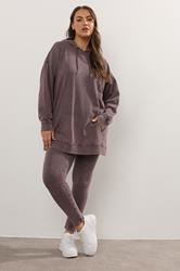 YOURS Plus Size Burgundy Red Acid Wash Hoodie | Yours Clothing 1