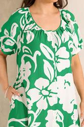 EVANS Plus Size Green Floral Swing Dress | Evans 4