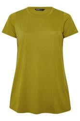YOURS Curve Chartreuse Green Core T-Shirt