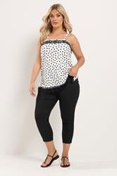 Plus Size Black Cropped JENNY Stretch Jeggings | Yours Clothing  3
