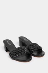 Black Plaited Mule In Wide E Fit & Extra Wide EEE Fit 2