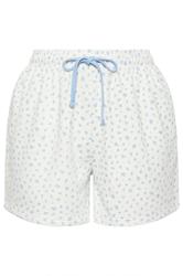 LIMITED COLLECTION Plus Size White Ditsy Floral Jogger Shorts | Yours Clothing 5
