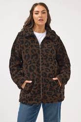 YOURS Plus Size Brown Leopard Print Heavyweight Fleece | Yours Clothing 1