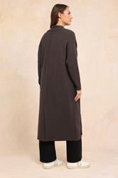 EVANS Plus Size Chocolate Brown Premium Longline Coatigan | Evans  4