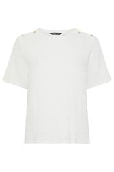 YOURS Curve White Bubble Texture Top