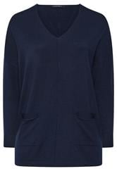 EVANS Plus Size Black Seam Detail Jumper | Evans 1