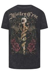 BadRhino Big & Tall Black 'Motley Crue' Acid Wash T-Shirt