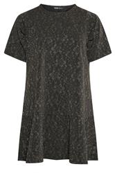 YOURS Plus Size Grey Jacquard T-Shirt Dress | Yours Clothing 6