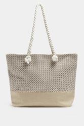 Brown Tweed Look Tote Bag