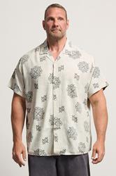 JACK & JONES Big & Tall Natural Abstract Print Short Sleeve Shirt | BadRhino 3