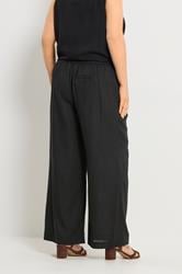 YOURS Plus Size Black Linen Wide Leg Trousers | Yours Clothing 2