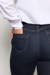 YOURS Plus Size Dark Indigo Blue Skinny Stretch AVA Jeans | Yours Clothing 4