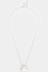 Silver Tone Brushed Heart Necklace | Yours Clothing 3