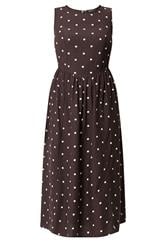 YOURS Curve Chocolate Brown Polka Dot Linen Maxi Dress