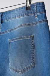 Evans Blue Mid Wash Denim Curve Fit Wide Leg Jeans