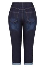 Evans Blue Dark Wash Stretch Girlfriend Jeans 6