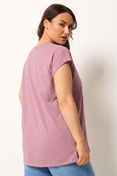 YOURS Plus Size Pink Stud Pocket T-Shirt | Yours Clothing 2