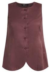 YOURS Curve Burgundy Red Suedette Waistcoat | Yours Clothing 5