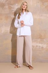 LTS Tall White Plain Cotton Shirt | Long Tall Sally 3