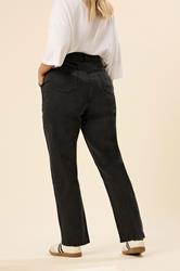 YOURS Plus Size Washed Black Slim Barrel Jeans | Yours Clothing 2