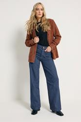LTS Tall Womens Indigo Blue Pocket Detail Cotton Wide Leg Jeans | Long Tall Sally 6