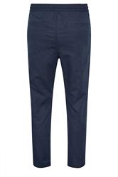 BadRhino Big & Tall Navy Blue Linen Formal Trousers | BadRhino 8