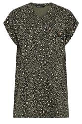 YOURS Plus Size Khaki Green Leopard Stud Pocket T-Shirt | Yours Clothing 5