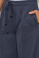 LTS Tall Navy Blue Seam Front Wide Leg Joggers | Long Tall Sally 4