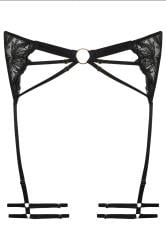PLAYFUL PROMISES Black Eleanor Strappy Suspender Belt | Yours Clothing 5