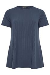 YOURS Curve Slate Grey Ribbed Swing Top