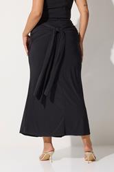 LIMITED COLLECTION Plus Size Black Tie Maxi Skirt | Yours Clothing 5