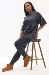 YOURS Plus Size Grey T-Shirt & Legging Set | Yours Clothing 1