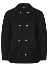 YOURS Plus Size Black Double Breasted Cardigan | Yours Clothing 5