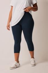 EVANS Plus Size Navy Blue Cropped Leggings | Evans 1
