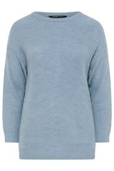 YOURS Curve Light Blue Essential Knitted Jumper
