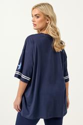 YOURS Plus Size Navy Blue '83 New York' Boxy T-Shirt | Yours Clothing 4