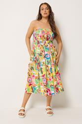 YOURS Plus Size White Fruit Print Midi Dress | Yours Clothing 2
