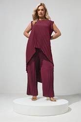 YOURS LONDON Plus Size Purple Pleated Top | Yours Clothing 1