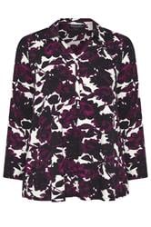 EVANS Plus Size Purple Blurred Floral Blouse | Evans 5