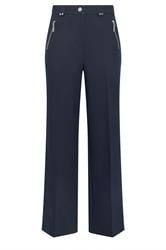 STAR Navy Blue Tailored Wide Leg Trousers